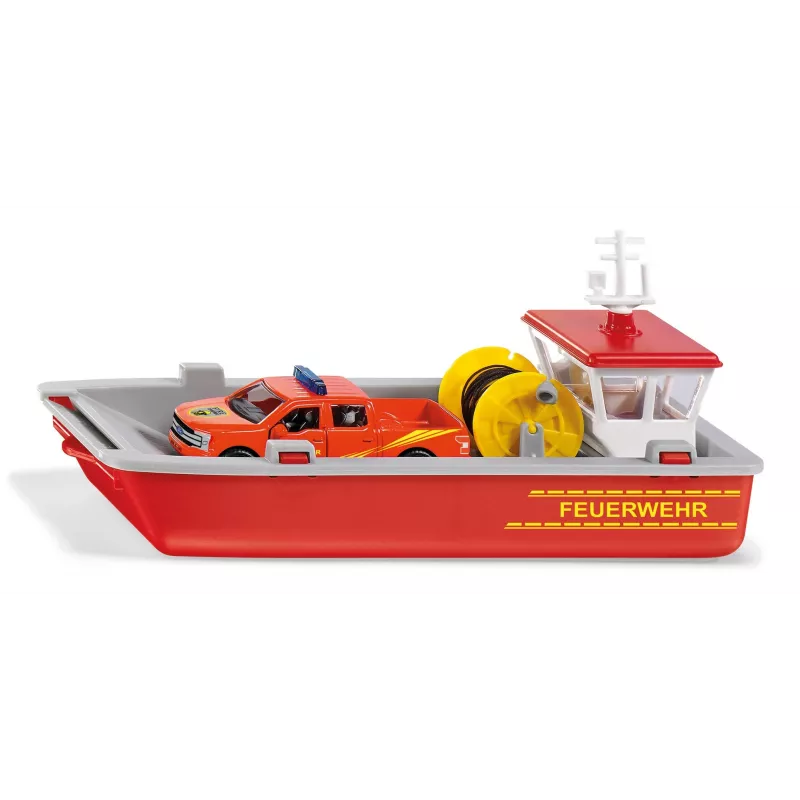Siku Feuerwehr-Arbeitsboot Feuerwehr-Bootmodell Vormontiert 1:50