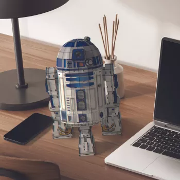 4D Build, Star Wars R2-D2 Kartonmodellbausatz 201 Teile | Star Wars Spielzeug Schreibtischdekoration | Konstruktionsspielzeug | 3D-Modellbausätze für Erwachsene & Jugendliche ab 12