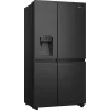 Hisense Side-by-Side-Kühlschrank RS818N4TFE, Freistehend, Amerikanische Tür, Schwarz, Touch, LED, Anzeige an der Tür