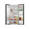 Hisense Side-by-Side-Kühlschrank RS818N4TFE, Freistehend, Amerikanische Tür, Schwarz, Touch, LED, Anzeige an der Tür