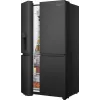 Hisense Side-by-Side-Kühlschrank RS818N4TFE, Freistehend, Amerikanische Tür, Schwarz, Touch, LED, Anzeige an der Tür