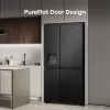 Hisense Side-by-Side-Kühlschrank RS818N4TFE, Freistehend, Amerikanische Tür, Schwarz, Touch, LED, Anzeige an der Tür