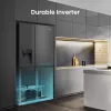 Hisense Side-by-Side-Kühlschrank RS818N4TFE, Freistehend, Amerikanische Tür, Schwarz, Touch, LED, Anzeige an der Tür