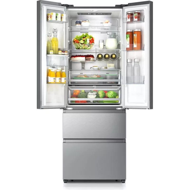 Hisense RF632N4WIE Side-by-Side-Kühlschrank Freistehend 485 L Grau, Edelstahl