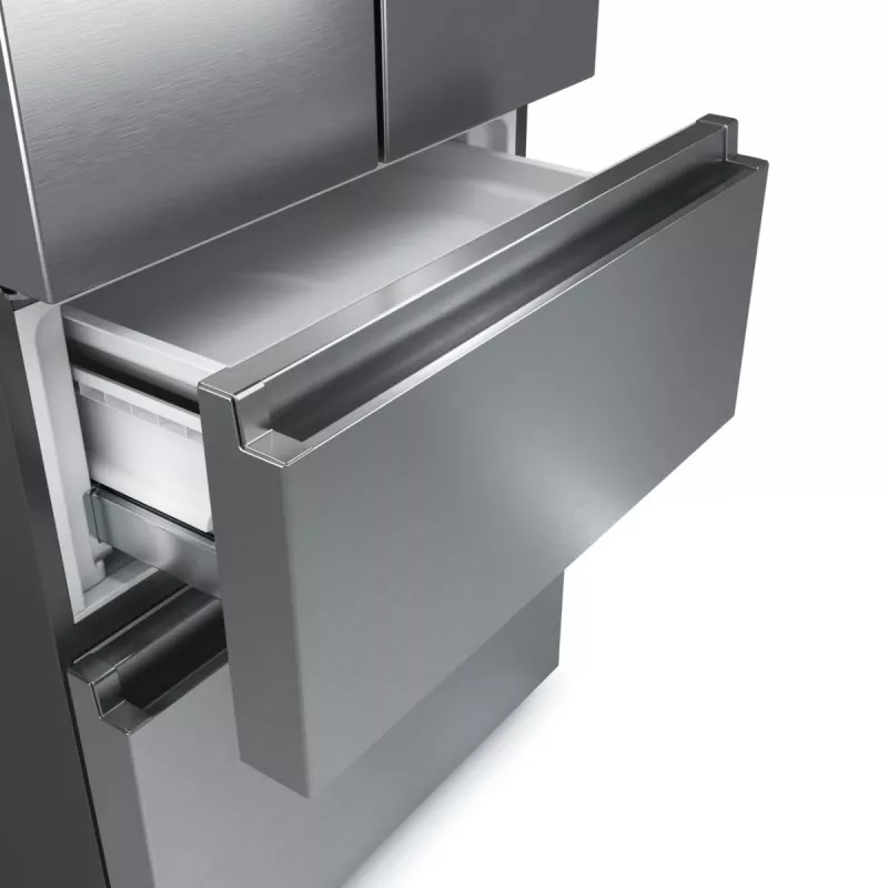 Hisense RF632N4WIE Side-by-Side-Kühlschrank Freistehend 485 L Grau, Edelstahl