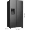 Hisense RS5P535NTFE Side-by-Side-Kühlschrank Freistehend 566 L Schwarz