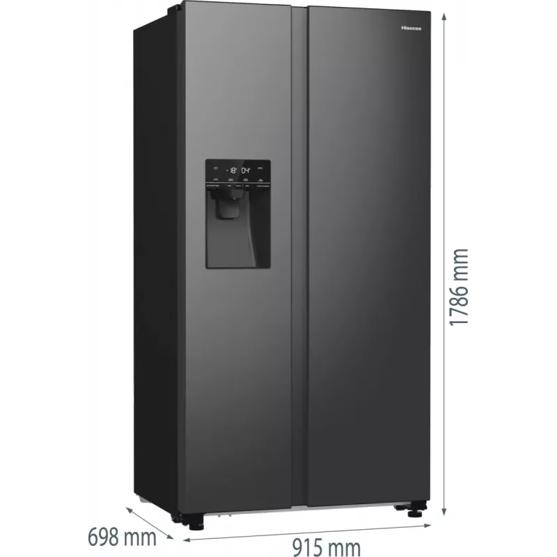 Hisense RS5P535NTFE Side-by-Side-Kühlschrank Freistehend 566 L Schwarz