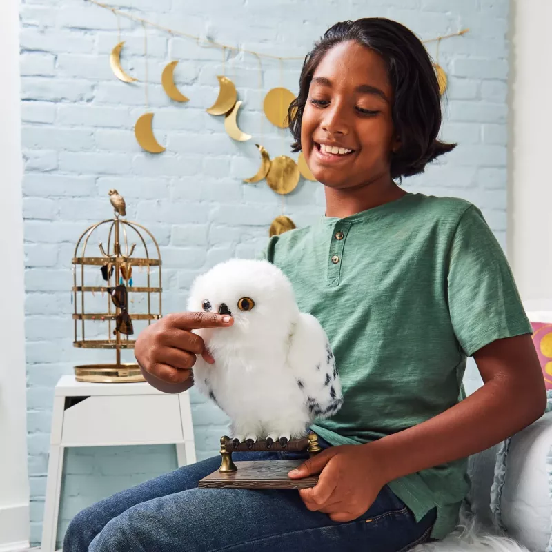 Wizarding World Harry Potter, Verzaubernde Hedwig interaktive Eule mit über 15 Geräuschen und Bewegungen und Hogwarts-Umschlag, Spielzeug für Kinder ab 5 Jahren