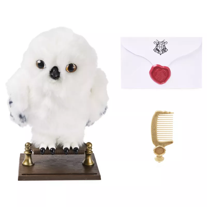 Wizarding World Harry Potter, Verzaubernde Hedwig interaktive Eule mit über 15 Geräuschen und Bewegungen und Hogwarts-Umschlag, Spielzeug für Kinder ab 5 Jahren