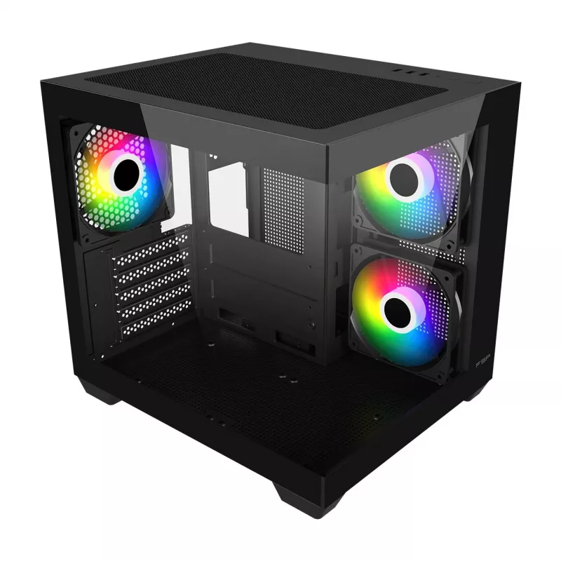 Fortron FSP Geh Mini S140 BA micro-ATX / M-ITX PC-Gehäuse, ARGB, schwarz