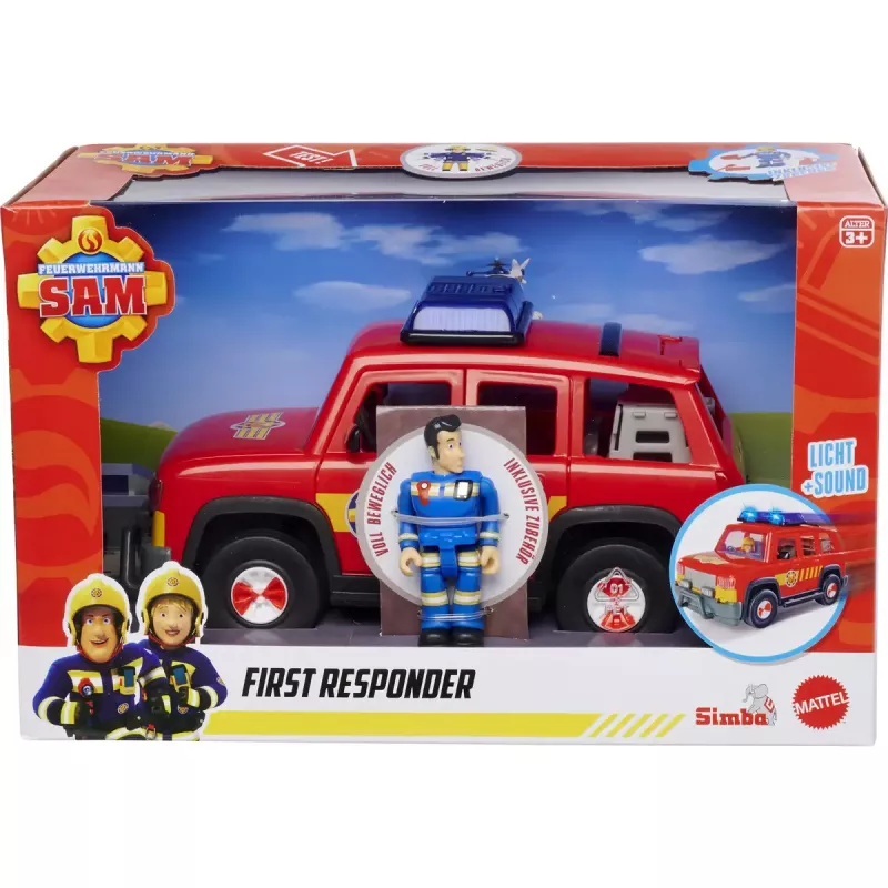 Spielzeugfahrzeug Simba‑Dickie Feuerwehrmann Sam Ersthelfer-Fahrzeug – Spielset-Fahrzeug für Rettungsrollenspiele