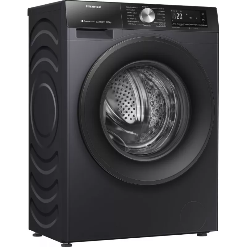 Hisense WD3S8043BB3 Waschtrockner Freistehend Frontlader Schwarz
