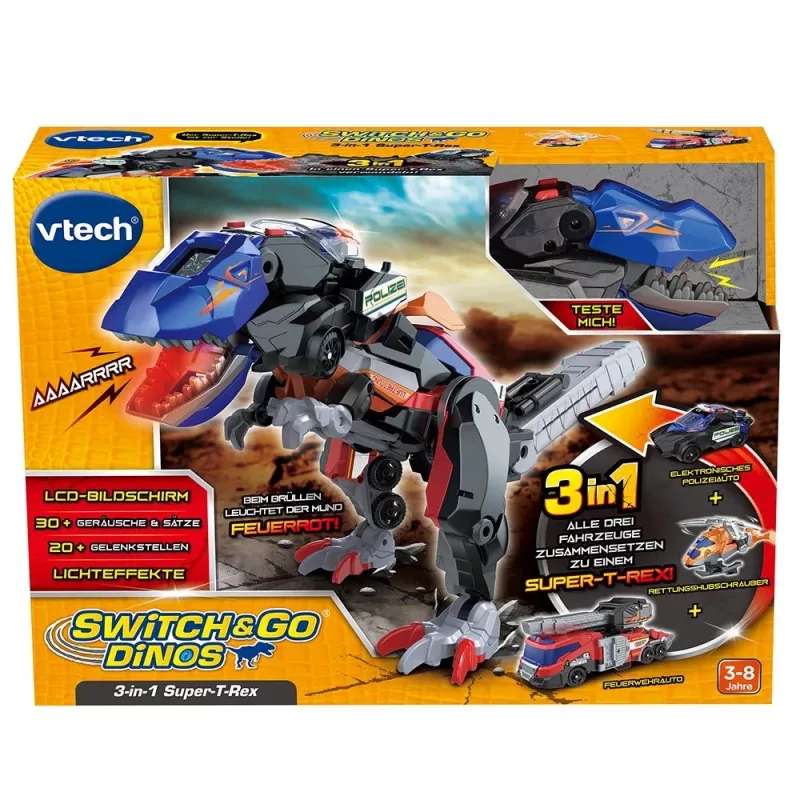 VTech Switch & Go Dinos 549504, 3 Jahre, mit Sound, Mehrfarbig, 1,24 kg