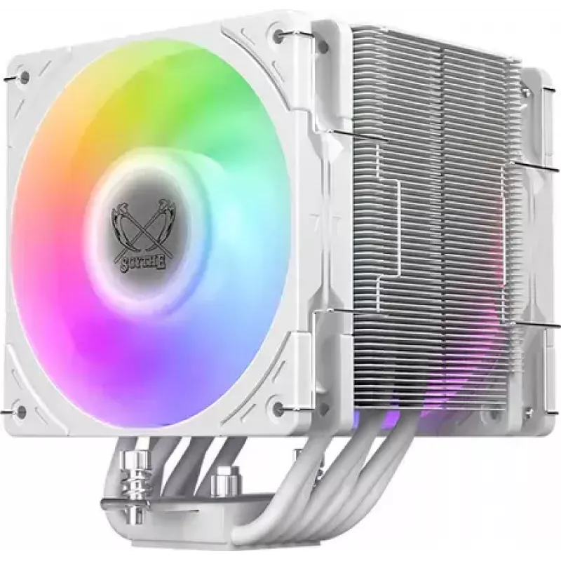 CPU-Kühler SCYTHE Mugen 6 Dual Fan White ARGB Edition, zwei 120-mm-Lüfter, weiße Oberfläche