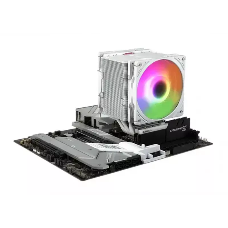 CPU-Kühler SCYTHE Mugen 6 Dual Fan White ARGB Edition, zwei 120-mm-Lüfter, weiße Oberfläche
