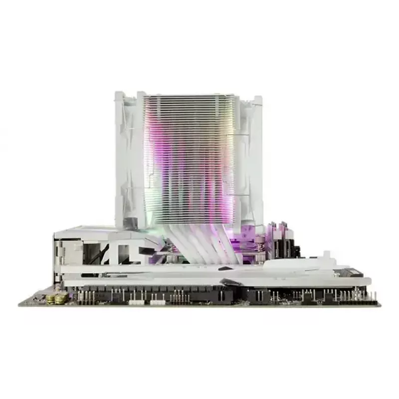 CPU-Kühler SCYTHE Mugen 6 Dual Fan White ARGB Edition, zwei 120-mm-Lüfter, weiße Oberfläche