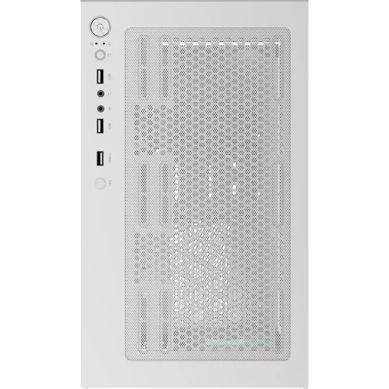Tower-PC-Gehäuse AEROCOOL Viewport Mini-G-WT-v4 ARGB mit zwei Tempered-Glass-Panels, weiß