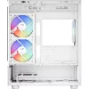 Tower-PC-Gehäuse AEROCOOL Viewport Mini-G-WT-v4 ARGB mit zwei Tempered-Glass-Panels, weiß
