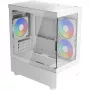 Tower-PC-Gehäuse AEROCOOL Viewport Mini-G-WT-v4 ARGB mit zwei Tempered-Glass-Panels, weiß