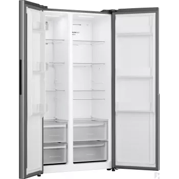 Gorenje Side by Side NRS917E41X SI, freistehend, American Door, Grau, 2 Türen, Touch, LED
