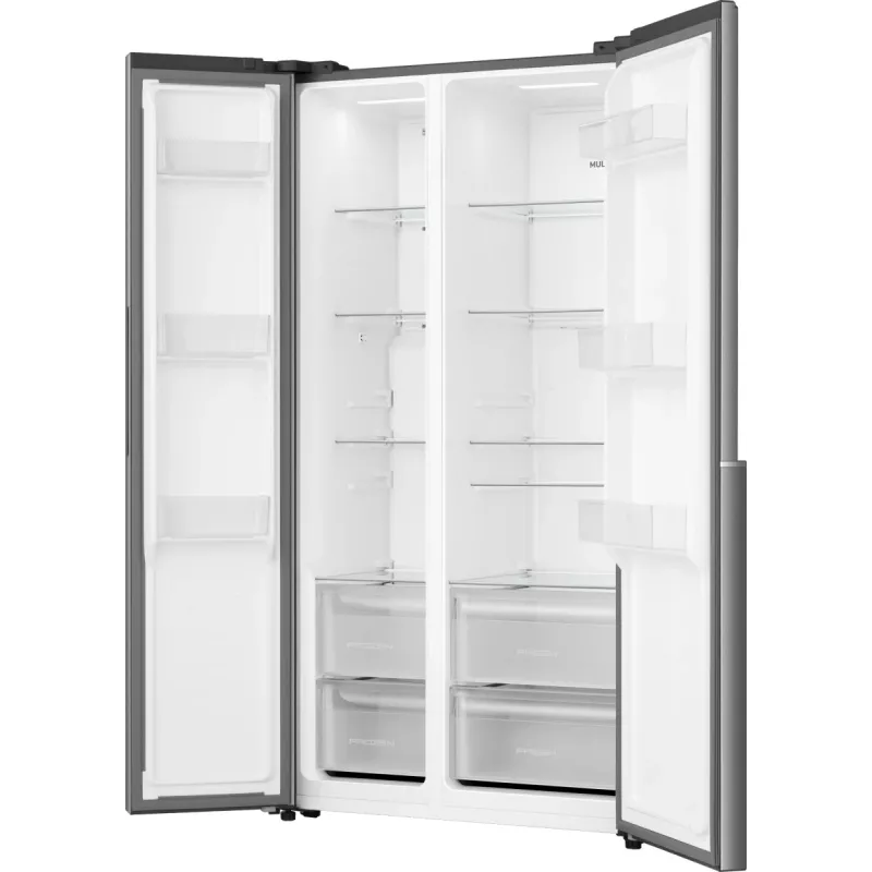 Gorenje Side by Side NRS917E41X SI, freistehend, American Door, Grau, 2 Türen, Touch, LED