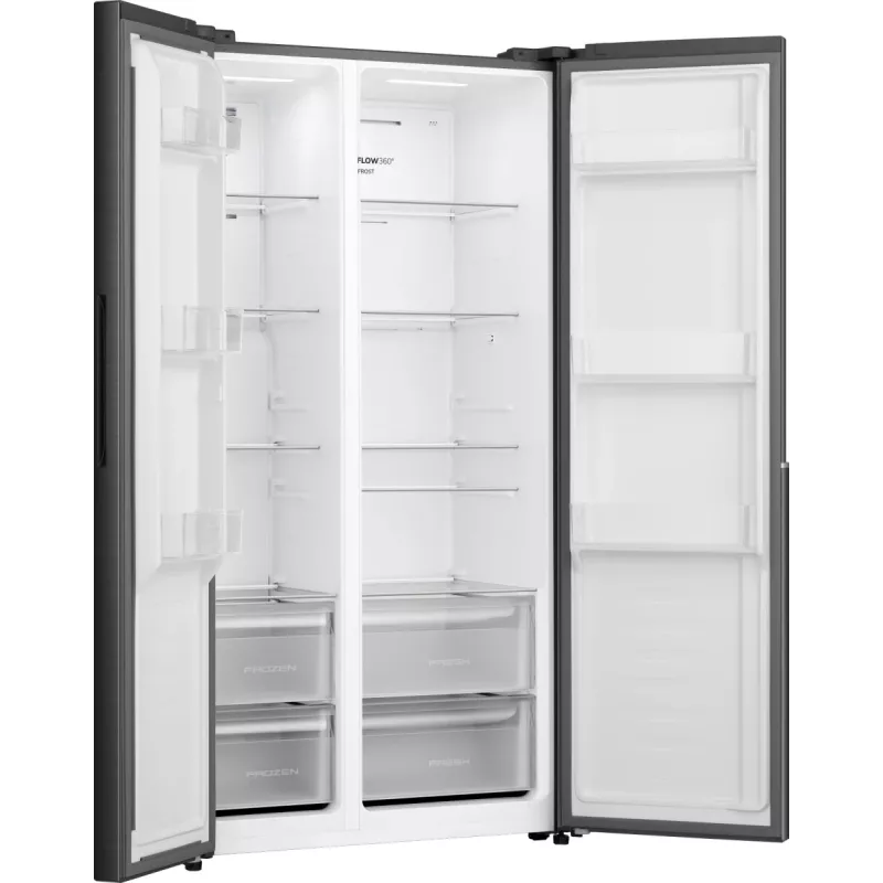 Gorenje HZF55082 NRS917E41BX G400, Freistehend, American Door, Schwarz, 2 Türen, Touch, LED
