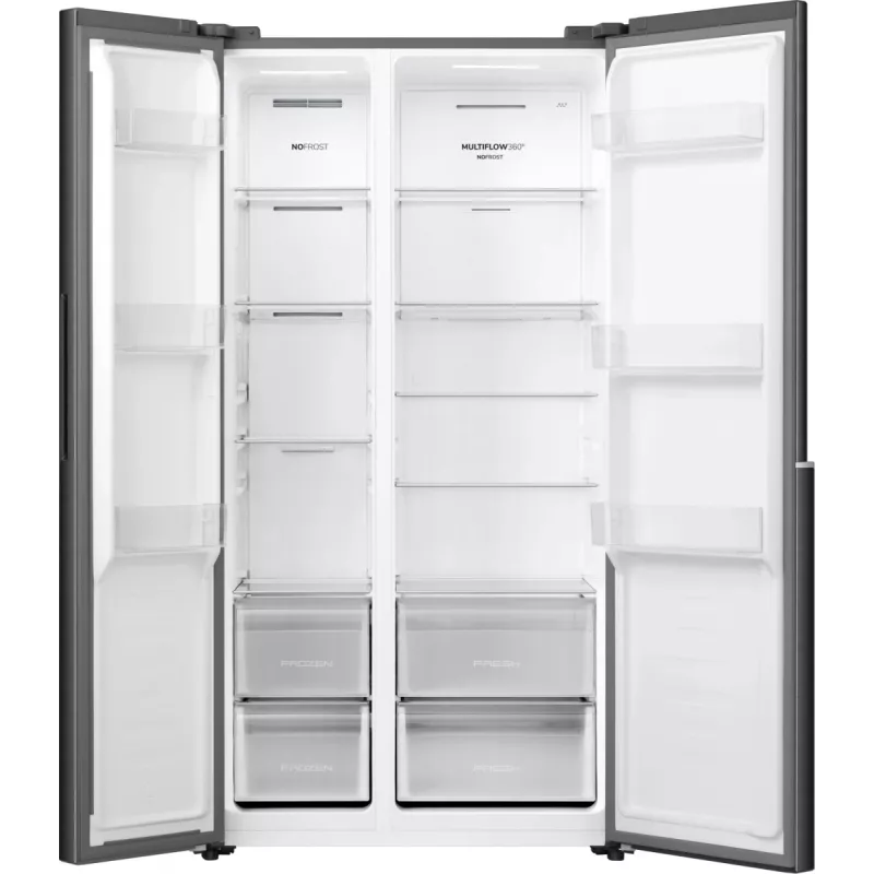 Gorenje HZF55082 NRS917E41BX G400, Freistehend, American Door, Schwarz, 2 Türen, Touch, LED