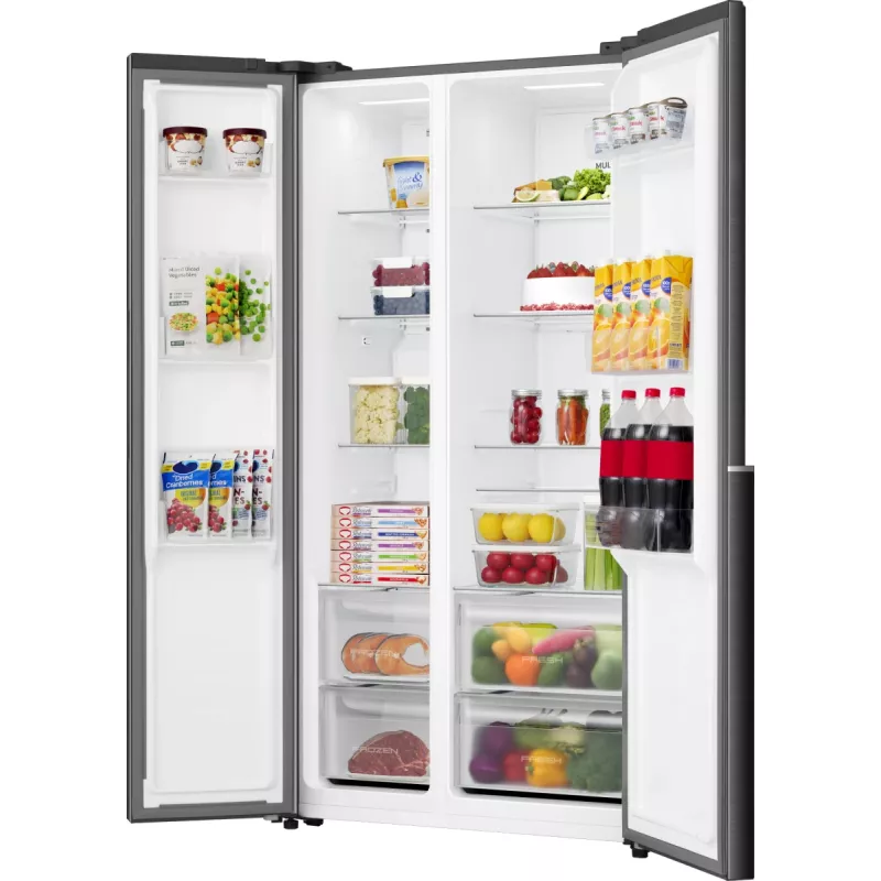 Gorenje HZF55082 NRS917E41BX G400, Freistehend, American Door, Schwarz, 2 Türen, Touch, LED