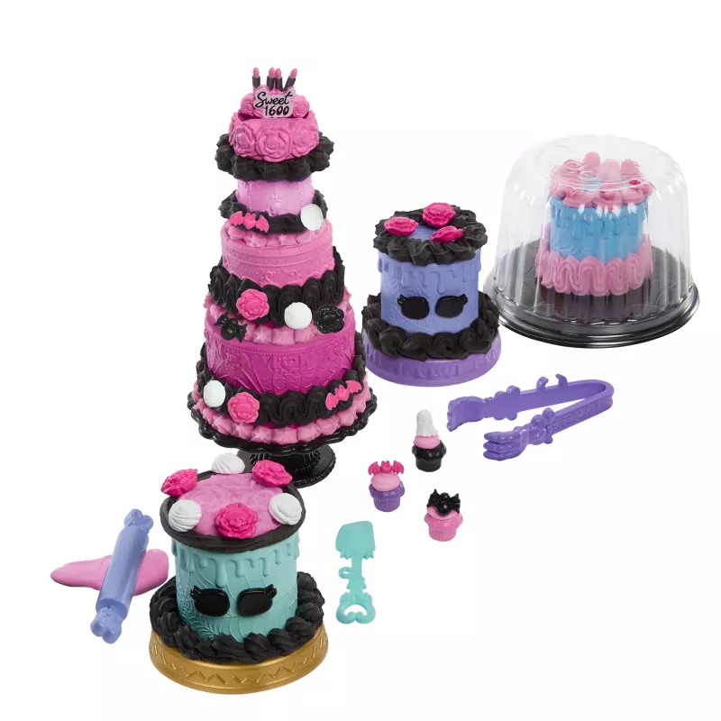 Monster High Scary Sweet Birthday Cake Kit mit Clawdeen Wolf Puppe und über 20 Dekorationszubehörteilen