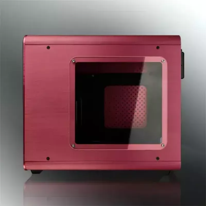 RAIJINTEK METIS PLUS Mini Tower PC-Gehäuse Rot — Mini-ITX, 1x 3,5-Zoll-Schacht, 4x 2,5-Zoll-Schächte, 120-mm-Lüfter