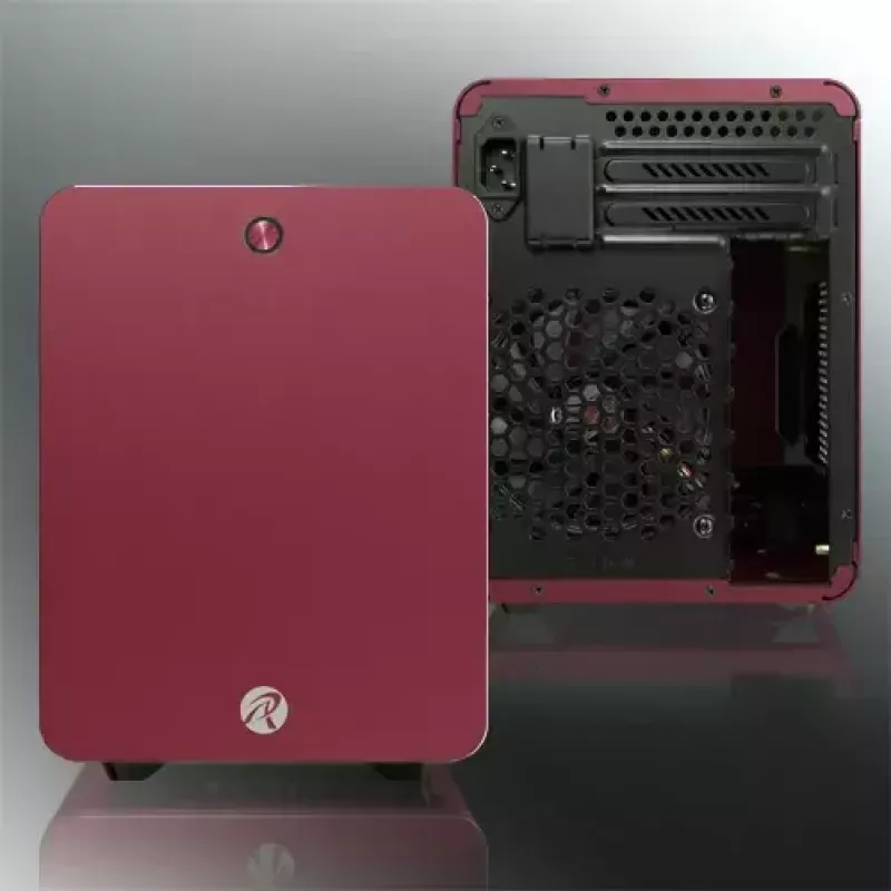 RAIJINTEK METIS PLUS Mini Tower PC-Gehäuse Rot — Mini-ITX, 1x 3,5-Zoll-Schacht, 4x 2,5-Zoll-Schächte, 120-mm-Lüfter