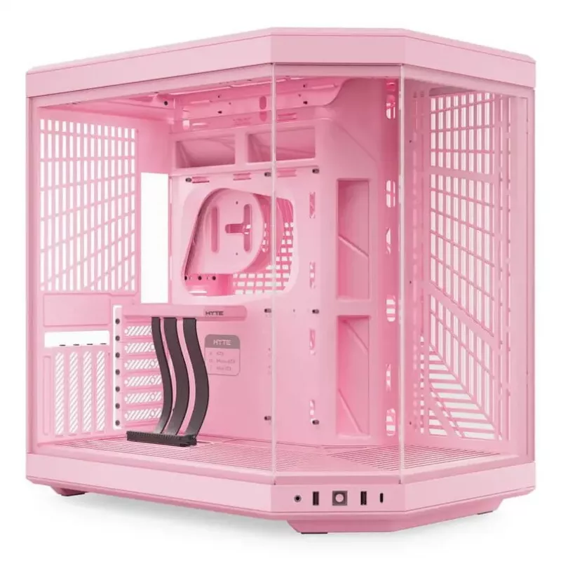HYTE Y70 Milk Midi Tower PC-Gehäuse, Pink — unterstützt 120/140 mm Lüfter, 2,5 Zoll & 3,5 Zoll Laufwerke, unteres Netzteil, 320×470×470 mm