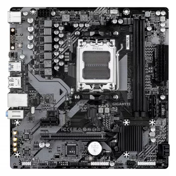 GIGABYTE B840M H Mainboard - AMD Ryzen 9000 CPUs, 5+2+2 Phasen VRM, bis zu 7200 MHz DDR5 (OC), 1xPCIe 4.0 M.2, 1GbE LAN, USB 3.2 Gen 1