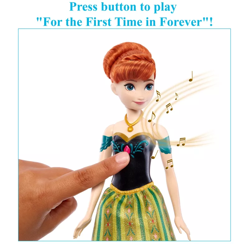 Disney Frozen Singende Anna-Puppe – singt „Zum ersten Mal“ in 4 Sprachen aus dem Film