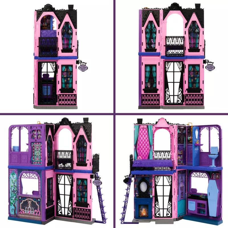 Monster High Boo-tique Hotel Puppenhaus mit gruseligen Überraschungen in jedem Zimmer und über 13 Zubehörteilen