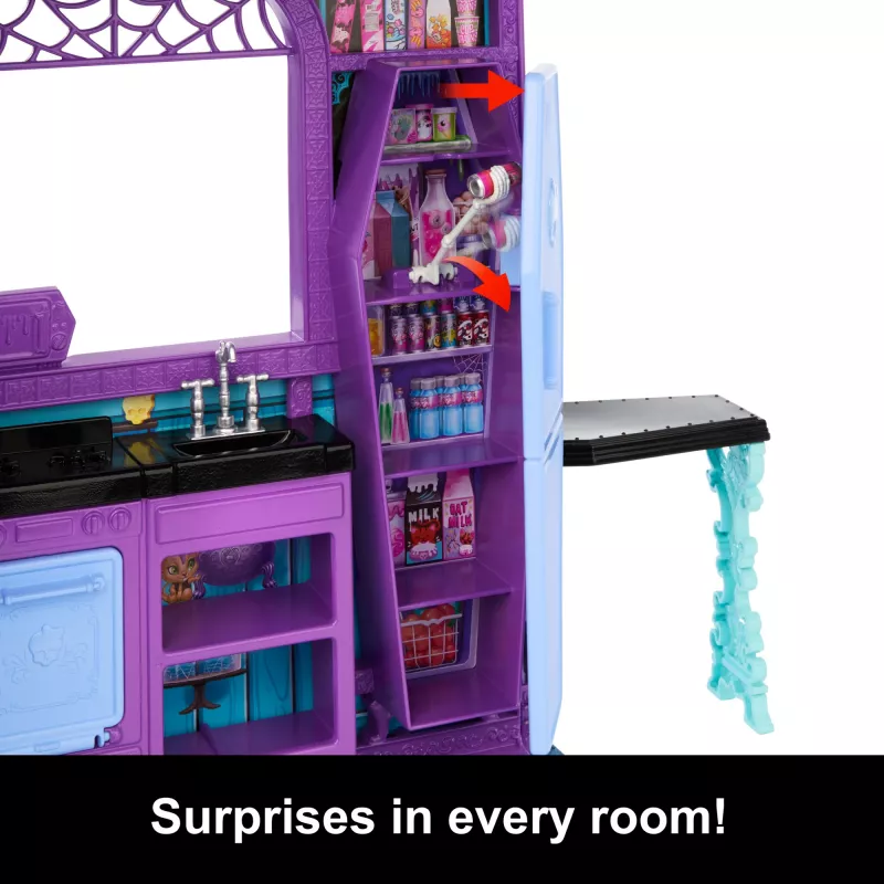 Monster High Boo-tique Hotel Puppenhaus mit gruseligen Überraschungen in jedem Zimmer und über 13 Zubehörteilen