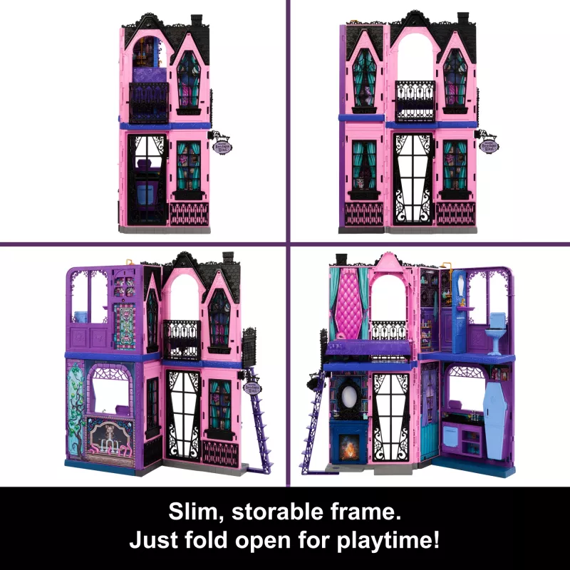 Monster High Boo-tique Hotel Puppenhaus mit gruseligen Überraschungen in jedem Zimmer und über 13 Zubehörteilen