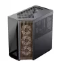 APNX Tower-Gehäuse V1-W-BK-v3 mit zwei Hartglas-Seitenteilen und Holzverkleidung, schwarz