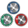 Kreissägeblatt-Set Einhell-KWB 584795, Ø165mm, Bohrung 20mm, 3 Stück für Spanplatten, Hartholz, Sperrholz, Kunststoff, Weichholz