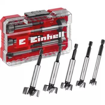 Forstnerbohrer-Set Einhell-KWB 5-tlg., rot/transparent, 1/4 Zoll Schaft, M-CASE (MPN 706003)