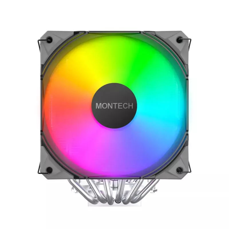 CPU-Kühler Montech NX600 ARGB, schwarz, 120-mm-Lüfter, ARGB-Beleuchtung