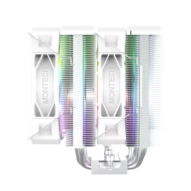 Air CPU cooler Montech NX600 ARGB 120 mm fan, White, 800–2000 RPM, Hydro Dynamic Bearing, supports AM4/AM5/LGA115x/1200/1700
