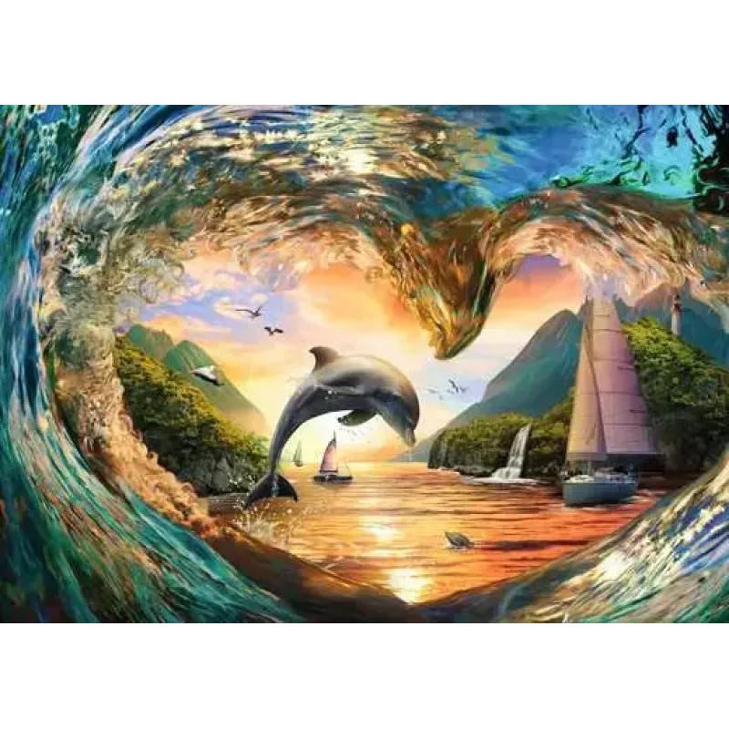 Ravensburger Sunset Splash Puzzle, 1000 Teile, Querformat, 700 mm Breite