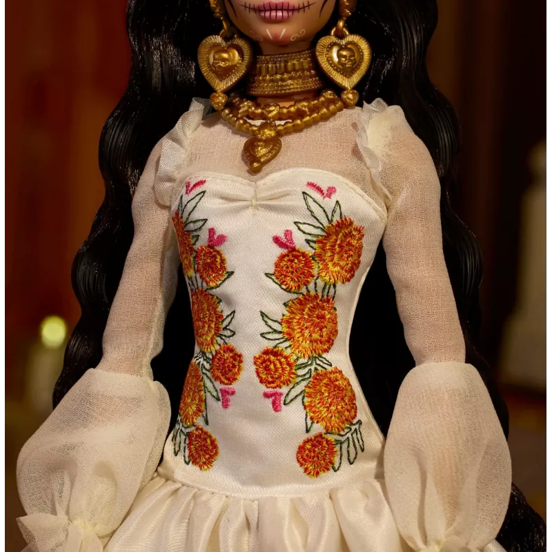 Barbie Signature Día De Muertos 2025 Sammlerpuppe im gerüschten cremefarbenen Kleid