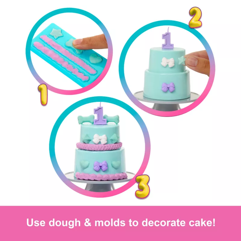 Barbie Party Unboxed Pet Birthday Serie Puppe & Zubehör, Party Stars Set mit 10 Überraschungen