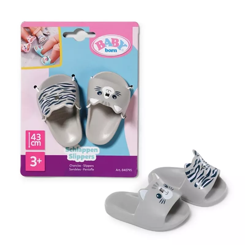 BABY born Slippers 3 assortiert 43cm Puppenschuhe