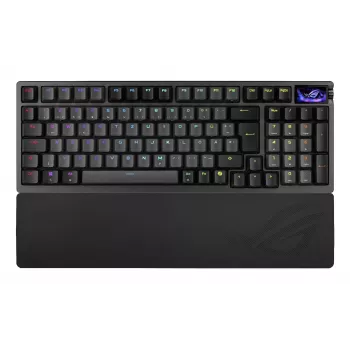 Mechanische Gaming-Tastatur ASUS ROG Azoth 96 HE — 96% QWERTZ, USB + RF Wireless + Bluetooth, magnetisch-mechanische Switches, RGB, Schwarz
