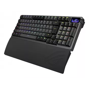 Mechanische Gaming-Tastatur ASUS ROG Azoth 96 HE — 96% QWERTZ, USB + RF Wireless + Bluetooth, magnetisch-mechanische Switches, RGB, Schwarz