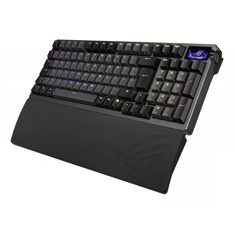 Mechanische Gaming-Tastatur ASUS ROG Azoth 96 HE — 96% QWERTZ, USB + RF Wireless + Bluetooth, magnetisch-mechanische Switches, RGB, Schwarz