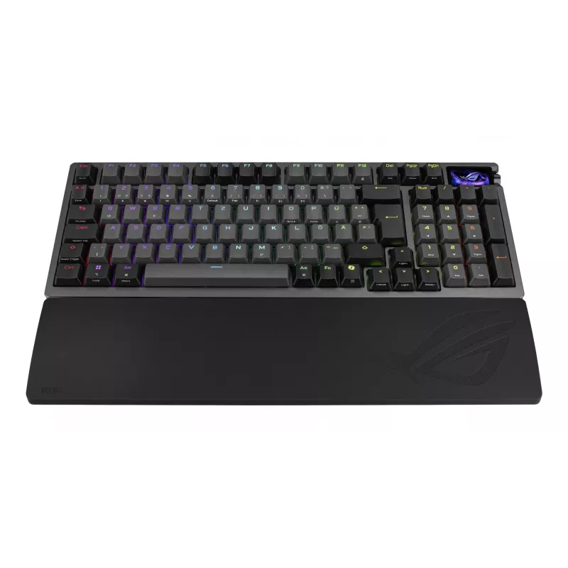 Mechanische Gaming-Tastatur ASUS ROG Azoth 96 HE — 96% QWERTZ, USB + RF Wireless + Bluetooth, magnetisch-mechanische Switches, RGB, Schwarz